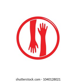 helping hand symbol logo vector