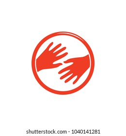 helping hand symbol logo vector