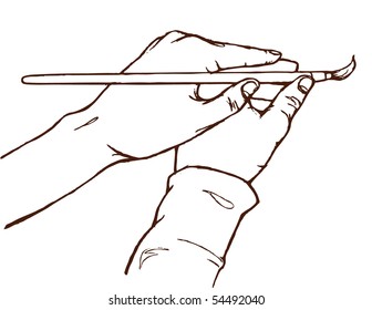 A helping hand teaches how to paint