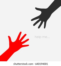 Helping hand vector eps icon on white background