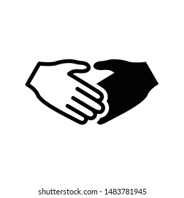 Helping hand vector graphics icon in black color