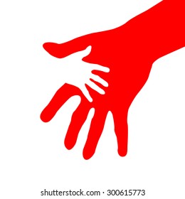 Helping hands. Abstract illustration for design.