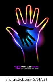 Helping hands. Abstract illustration for design.