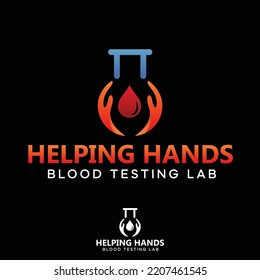 Helping Hands blood drop logo design template