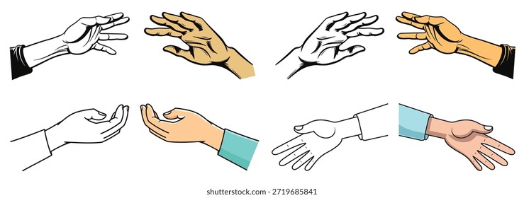 ajuda mãos clipart pacote de ilustração