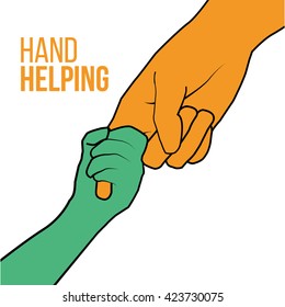 Helping Hands Colorful Vector On White Stock Vector (Royalty Free ...