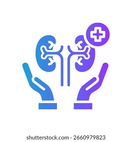 Helping Hands Icon Glyph Gradient Vector Illustration