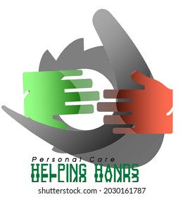 Logo de Helping Hands . icono de mano de ayuda , logotipo de cuidado personal , logotipo de trabajo en equipo , icono de línea de ilustraciones de elementos de empresa. Los signos y símbolos se pueden usar para web, logotipo, aplicación móvil