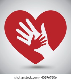 Helping Hands On Red Heart