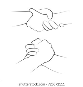 Helping Hands on white background