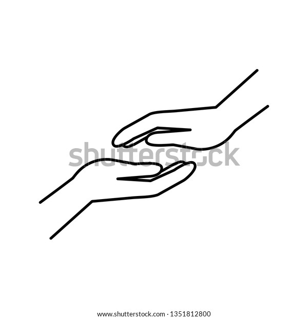 Helping Hands Outline Icon Human Hands Stock Vector (Royalty Free ...