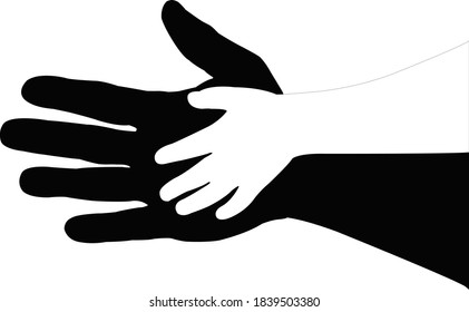 helping hands silhouette vector artwork