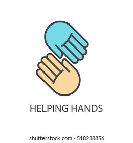 Helping hands vector icon that shows concept such as caring, friendship, can be use for personal or commercial use