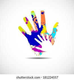 Helping hands. Vector illustration on white background