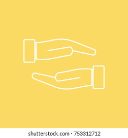 Helping Hands vector line icon. eps-10