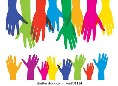 Helping Human Adult Hands Children Small Stock Vector (Royalty Free ...