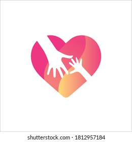 helping human hand reaching for help in red gradient heart background, human rights commission