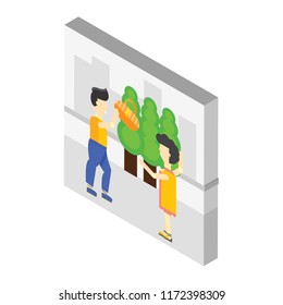 Helping isometric left top view 3D icon