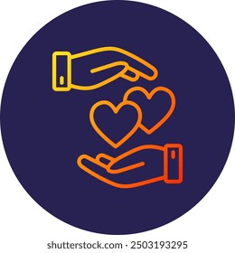 Helping Line Gradient Icon Design