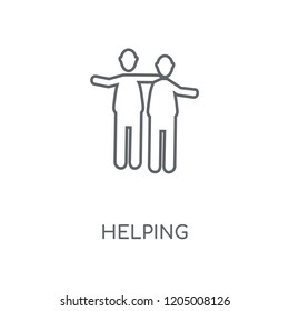 helping linear icon. helping concept stroke symbol design. Thin graphic elements vector illustration, outline pattern on a white background, eps 10.
