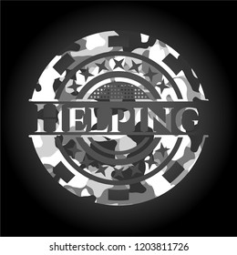 Helping on grey camo texture