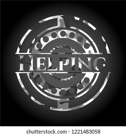Helping on grey camouflage texture
