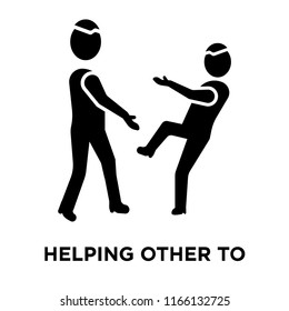 helping other to jump icon vector isolated on white background, helping other to jump transparent sign