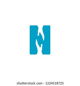 Helping People Logo With Hand Symbol