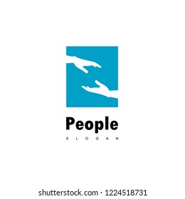Helping People Logo With Hand Symbol
