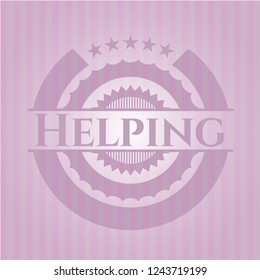 Helping pink emblem. Retro