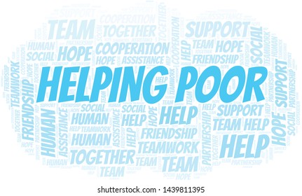 Helping Poor word cloud. Vector made with text only.