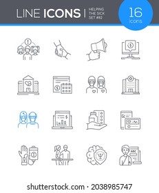 Helping the sick - modern line design style icon set