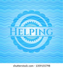 Helping water wave representation emblem background.