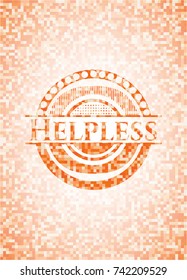 Helpless abstract orange mosaic emblem