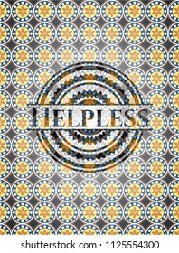 Helpless arabic style badge. Arabesque decoration.