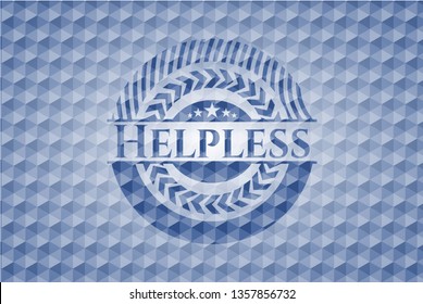 Helpless blue polygonal emblem.