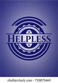Helpless emblem with denim texture