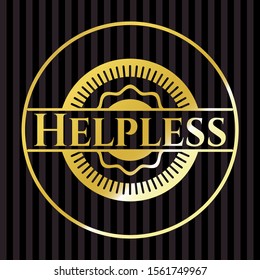 Helpless gold emblem or badge. Vector Illustration. Detailed.