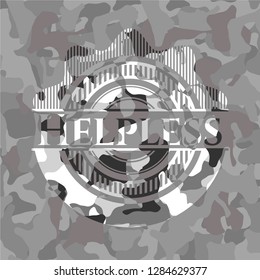 Helpless grey camouflaged emblem