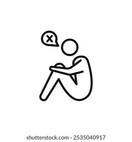 helpless human icon Isolated flat vector in outline