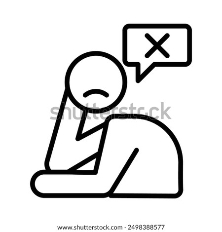 helpless human icon linear logo mark in black and white