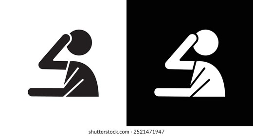 helpless human icon Vector flat thin line illustration