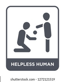 helpless human icon vector on white background, helpless human trendy filled icons from Feelings collection, helpless human simple element illustration