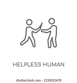 helpless human linear icon. Modern outline helpless human logo concept on white background from Feelings collection. Suitable for use on web apps, mobile apps and print media.