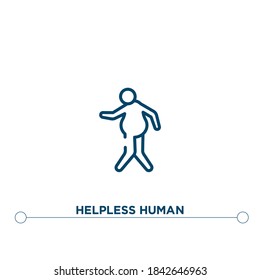 helpless human outline vector icon. simple element illustration. helpless human outline icon from editable feelings concept. can be used for web and mobile
