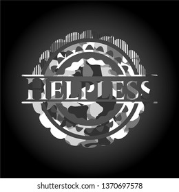 Helpless on grey camouflaged texture