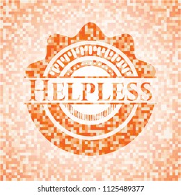 Helpless orange mosaic emblem