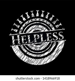 Helpless written on a chalkboard. Vector Illustration. Detailed.