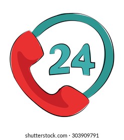 
Helpline Colored Sketchy Vector Icon
