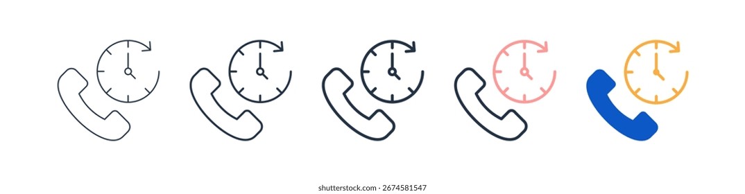 Linha de ajuda ícones de estilo diferentes definem ilustração de vetor.